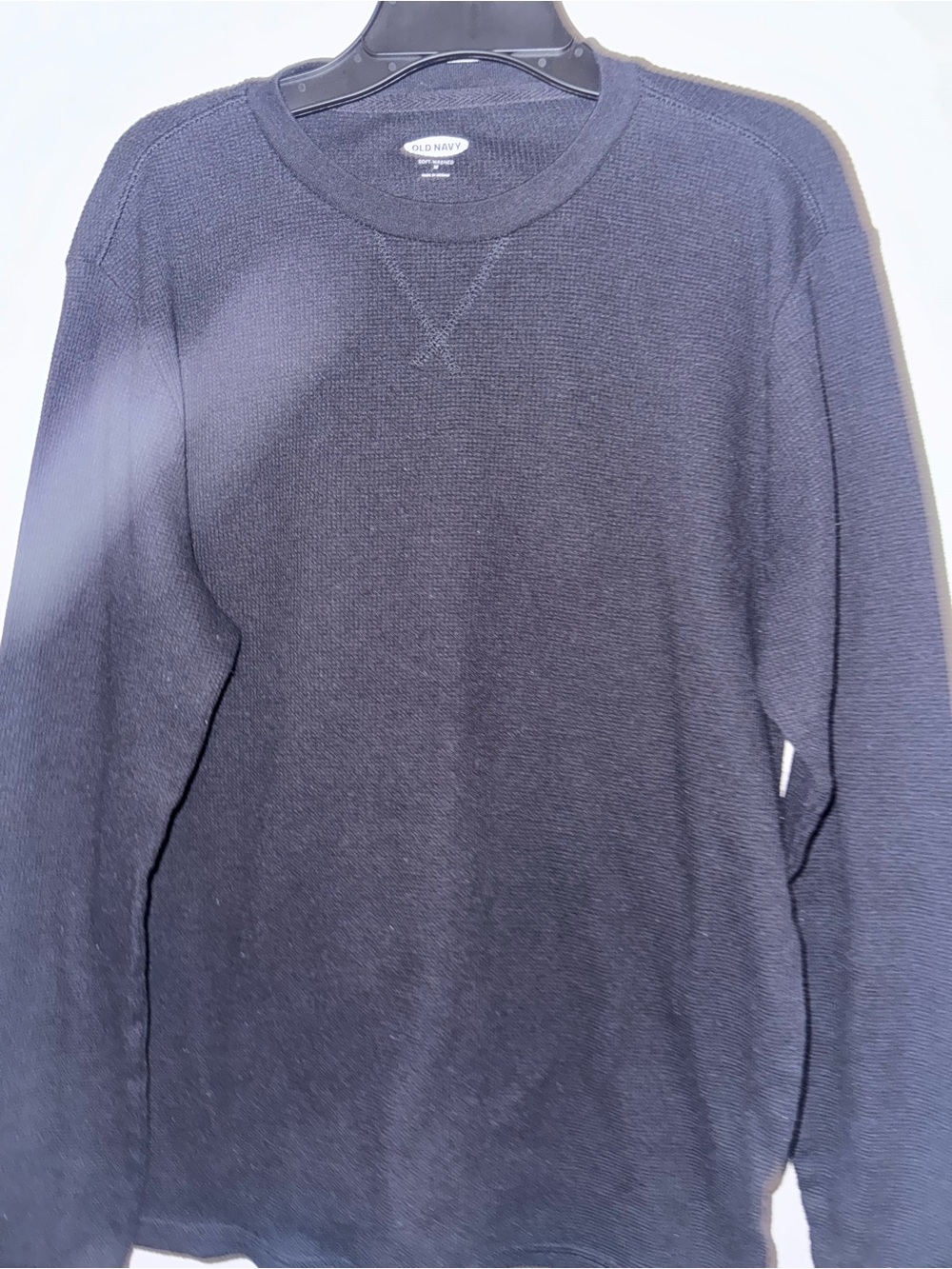 Old Navy Men's Dark Navy Thermal Crewneck Sweater